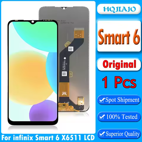 6.6'' Original For Infinix Smart 6 LCD Display Touch Screen Digitizer Panel Assembly For Infinix X65