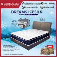 11" Ice Silk Cooling Fabric Pocketed Spring Mattress + Divan BedFrame Package | [READY STOCK] | Queen / King Size
