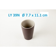 SET OF 10 2-LAYER BROWN AND WHITE PLASTIC CUP / CUP LY38N - Ø 7.9 x 7.1 cm / LY39N - Ø 7.7 x 11.1 cm