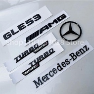 3D ABS Black Logo GLE53 Turbo 4matic Emblem Car Trunk AMG Badge Rear Star Sticker For Mercedes Benz 