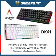 KEMOVE DK61 Snowfox / Shadow - 60% HotSwap Wireless Mechanical Keyboard - Gateron Switch