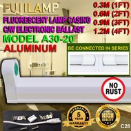 [Local seller] T8 Casing Aluminium body A30-20 Complete With Ballast For Fluorescent Lamp