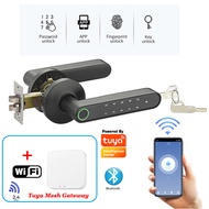 Tuya Bluetooth Smart Lock Wifi Gateway Optional Smart Handle Digital Lock Key Code fingperint Door L