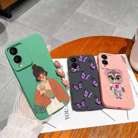 Phone Case For Vivo Y17S Camera Protection Soft Silicone Lovely Owl Protective Phone Cover For Vivo 