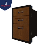 ส่งฟรี!! Polywood โพลีวูด - ตู้ลิ้นชัก 3 ชั้น ชุดครัว ABS รุ่น M-SERIES+ ขนาด 45.5x65.5x50 CM. ลายไม