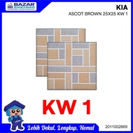 KIA - Keramik Lantai Kamar Mandi Kasar Floor Tile Ascot Brown 25X25
