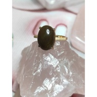 ((AG) Natural Hetian Sugar Material Whole Body S925 Silver Sterling Plated Rose Gold Ring Adjustable