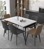 【包送貨】岩板可伸縮折疊餐桌意式北歐餐枱 TAB-0182 岩板 餐桌 餐枱 一桌四椅 一桌六椅 長方形食飯枱 實木折疊 餐桌椅組合 餐邊櫃 兩用可伸縮長方形 多功能酒櫃吧 檯桌 一體櫃 伸縮折疊隔斷