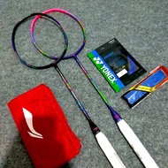 [PREMIUM ORIGINAL] LI-NING WINSTROM 72 30LBS BADMINTON RACKET COMPLETE PACKAGE READY TO USE yu
