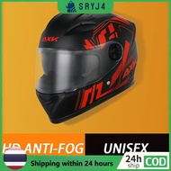 【SRYJ4】AXK Motorcycle Helmet Full Face Dual Visor 557 Full Series Helmet with ICC Sticker Red/Sliver