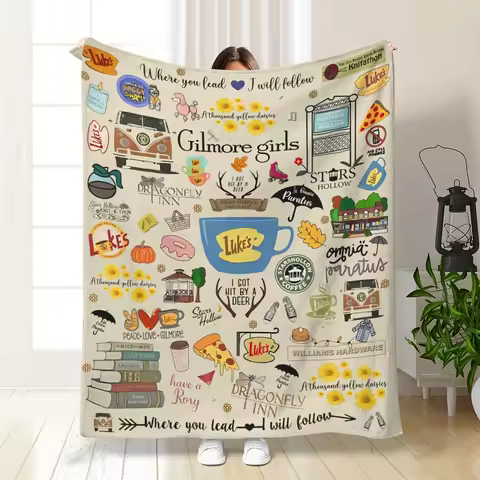Grammy Girl Foodie Blanket - Ultra-Soft Flannel Throw for Fans, Cute Culinary-Themed Gift for Sofa/B