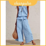 Women's Bohemian Sleeveless Outfit with Knit Detailing - Summer Casual Wear