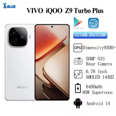 VIVO IQOO Z9 Turbo Plus IP65 6.78 Inch AMOLED 144Hz 50MP Sony LYT-600 OIS 6400mAh 80W SuperVOOC  Dim