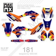 decal fullbody keren stiker sticker full body klx 150 bf motif red  bull biru oren simple keren D-A3