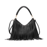 Emprier Fringe Shoulder Bag for Women Soft PU Leather Hobo Satchel Handbag Vintage Tassel Tote Bag