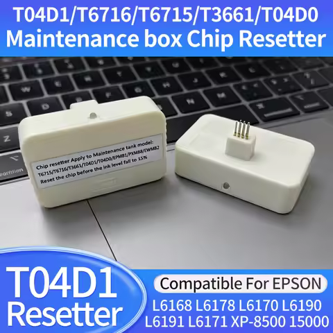 T04D1 T04D0 T3661 T6716 T6715 T6714 Maintenance Tank Chip Resetter Epson L6168 L6178 L6198 L6170 L61