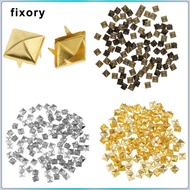 [fixory] 100Pcs Square Pyramid Rivet Studs  Screw Craft DIY Embellishment Colorful Personality Acces