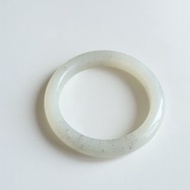 天然青花籽料和田玉手鐲羊脂玉青花料點墨青花意境優美59圈口平安