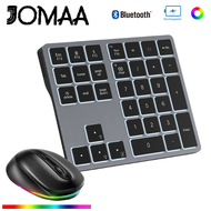 JOMAA ไร้สายบางเฉียบพิเศษชุดแป้นพิมพ์และเมาส์2.4G แป้นพิมพ์บลูทูธแป้นพิมพ์และเมาส์ชาร์จได้2.4G เมาส์สำหรับเล่นเกมส์ LED Backlit และคีย์บอร์ด240