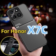 Leather Case For Honor X7C 4G 5G 2024 HonorX7C X7 C Silicone Matte Car Mount Automatic Suction Holde