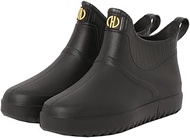 Rain Boots, Men's Short, Waterproof, Short Rain Boots, Rubber Boots, Rain Shoes, Easy to Wear, Easy