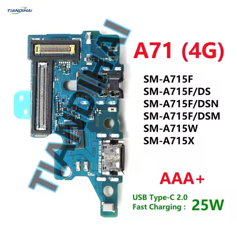 AAA+ For Samsung Galaxy A71 4G A715 A715F A715F/DS USB Charging Port Board Flex Cable Type C Charger