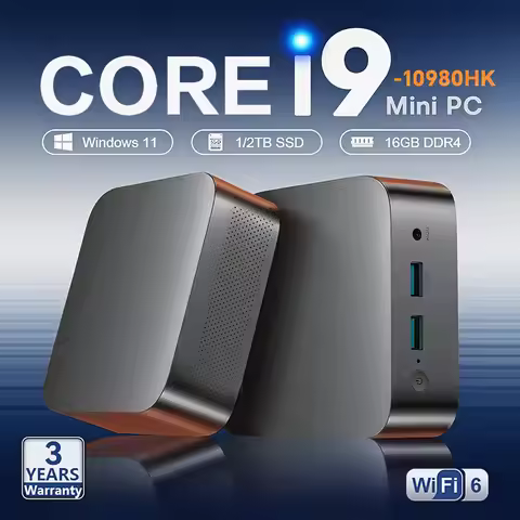Portable Mini PC Core i9 10980HK Gaming Mini PC Windows 11 Pro 16GB RAM 1/2TB M.2 SSD WiFi 6 BT 5.2 