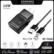 หัวชาร์จ Samsung Adapter หัวชาร์จเร็วสุด15W อะแดปเตอร์เดินทางซัมซุง ชุดชาร์จFast Charging EP-TA20 Wall Charger สายชาร์จ2A Micro USB For Note5 S7 S6 Edge【รับประกัน1ปี】