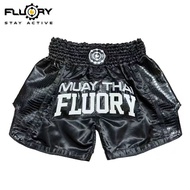FLUORY Muay กางเกงขาสั้นลายแบบไทยสำหรับเยาวชนและผู้ใหญ่-กางเกงต่อสู้ Sanda/mma ยืดหยุ่น (เทรนนิ่งเตะ
