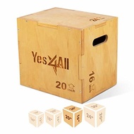 ▶$1 Shop Coupon◀  Yes4All Non-Slip/Wooden Plyo Box, Easy-to-Assemble Plyometric Jump Box for Jumping