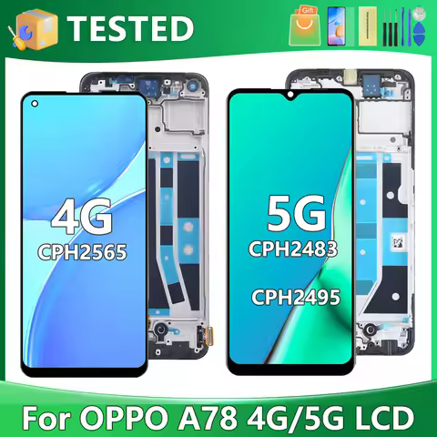 For OPPO A78 4G CPH2565 For OPPO A78 5G CPH2483 CPH2495 LCD Display Touch Screen Digitizer Assembly 