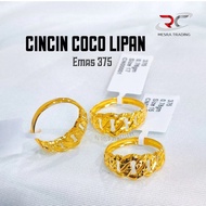 CINCIN COCO LIPAN STAMPING EMAS TULEN 375 CN KOKO PAHAT EMAS 375 CN BAJET EMAS 375 SIMPLE FASHION GO