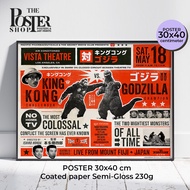 King Kong vs. Godzilla Poster Print On High Quality unframe!