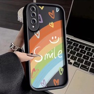 Casing hp Samsung Galaxy A50 A50s A30s Case hp Mobile Phone Rainbow Pattern Smiling Silicone Case Soft Skeleton Fall Prevention Case Softcase