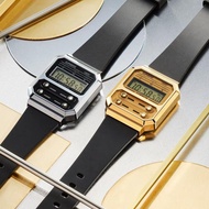 CASIO CASIO Waterproof Retro Quartz Movement Resin Strap Gold Dial Men Women A100WEFG-9A