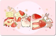CREATCABIN Pink card skin sticker rabbit debit credit card skins cover strawberry cake personalizati