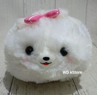 Boneka Anjing Mini Pom Pom Warna Putih Pita Pink