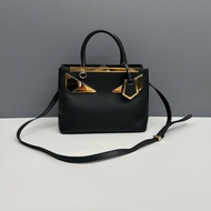 Fendi 黑金全皮2jours小怪獸手提斜背包