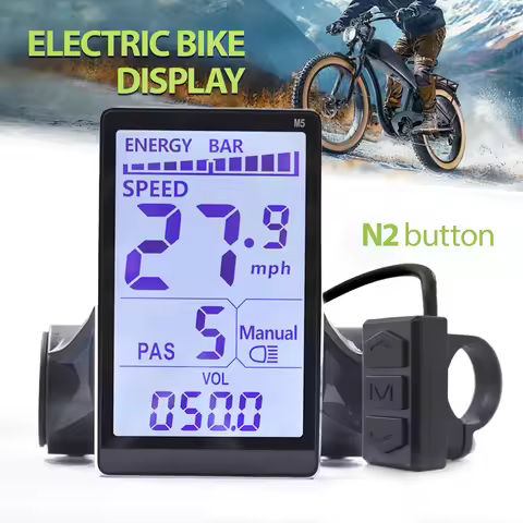 M5【UART2/N2】 Electric Bicycle Display Ebike Accessories 24V/36V/48V/60V Waterproof Wired Cycling Com