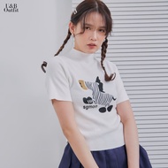 U&B - 2313 A-200 Women's Knit Top, Korean Style Crop Knit Top, One Size, 3 Colors