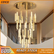 Staircase light, long pendant light, modern light luxury pendant light, crystal pendant light