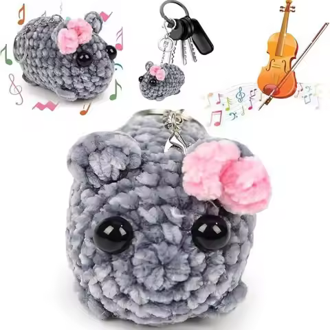 Sad Hamster Meme Sound Music Plush Toys Crochet Plush Sad Hamster Meme Key Rings Kawaii Sad Hamster 