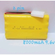 RC CAR BATTERY 2PIN 9.6V  8000MAH