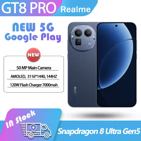 NEW Realme GT8 PRO 5G Snapdragon 8 Ultra Gen5 144Hz AMOLED 7000mAH Battery 120W SuperCharge 50MP Cam