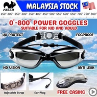 READY STOCK KL Goggle (Rabun Jauh) Swimming With Power Degree Adult Dewasa Swimming Goggle Gogle Cer