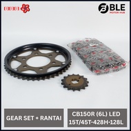 888 Complete Gear Set CB150R LED 6 Holes 15T - 45T 428H 128L | BLE Motor Hub