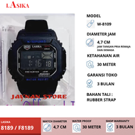 Jam Tangan Digital Segi Sporty Waterproof LASIKA ORIGINAL 100% L8109B/8109/W-L8109B Jam Tangan Tahan