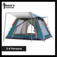 EXCELSIOR Camping Tent Automatic 3-4 Person Tent For Camping Waterproof Tent 2