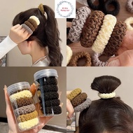 Box of 6 elastic fabric elastic bands, simple solid color hair ties for hot women CB24