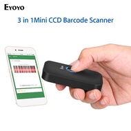 eyoyo เครื่องอ่านบาร์โค้ดสแกนเนอร์บลูทูธขนาดเล็ก 3 - in - 1 usb 2 . 4 g สําหรับแท็บเล็ต ios